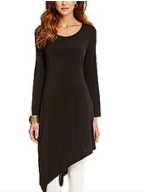 Bryn Walker Black Asymmetrical Jersy Dress L